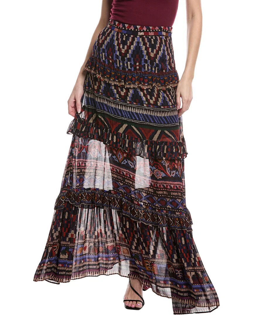 FARM RIO Tiered Maxi Skirt