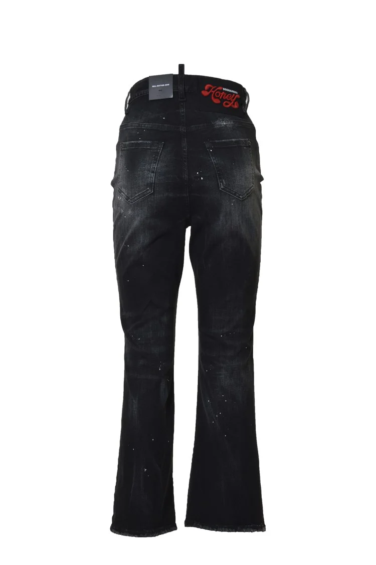 Belly Bottom Jeans In Black Denim