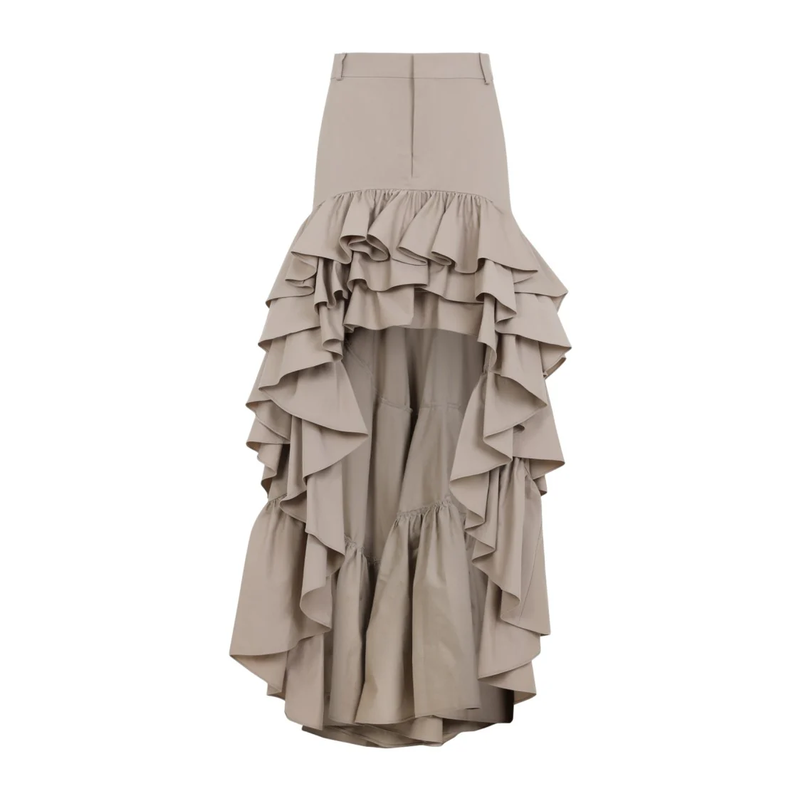 Beige Cotton Long Skirt