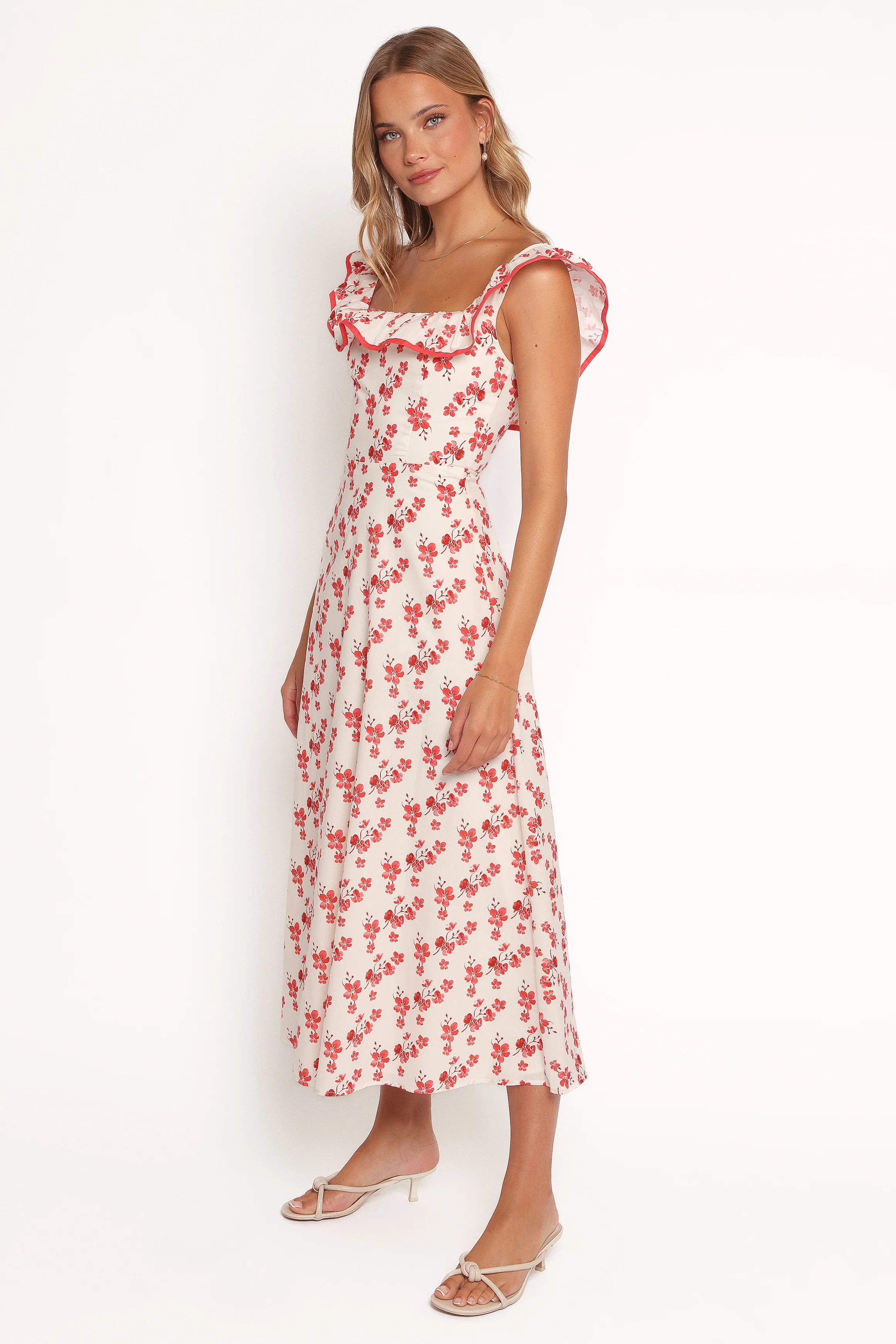 Lucille Maxi Dress - Red Floral