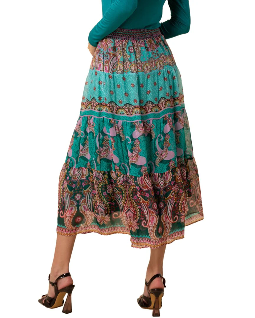 Hale Bob Maliyah Silk-Blend Skirt
