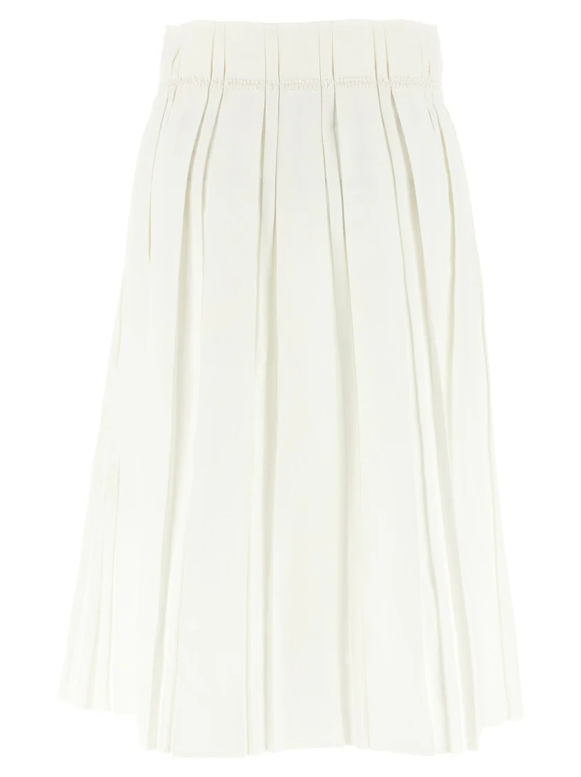 Pleated Linen Midi Skirt