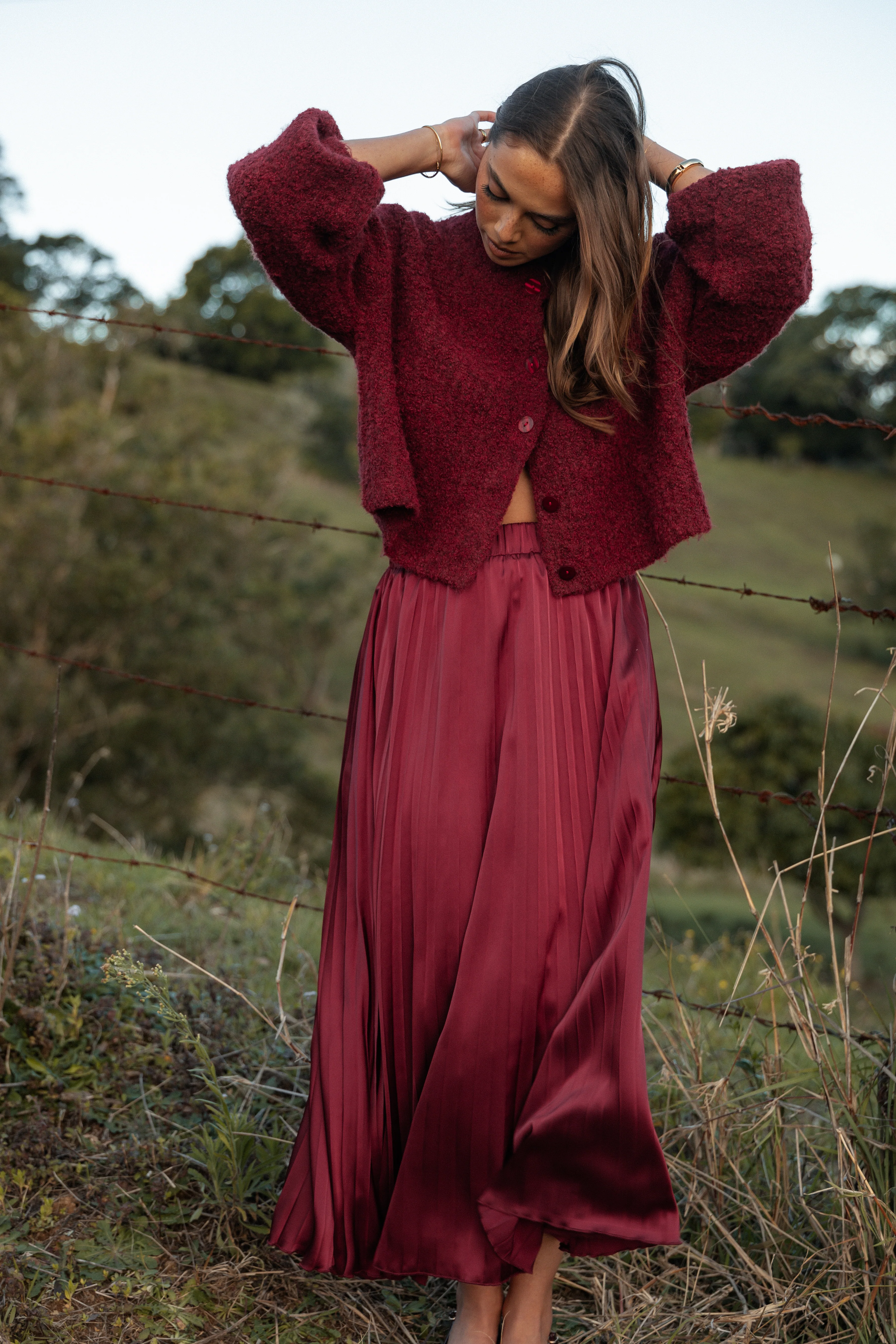 Lysandra Maxi Skirt - Burgundy
