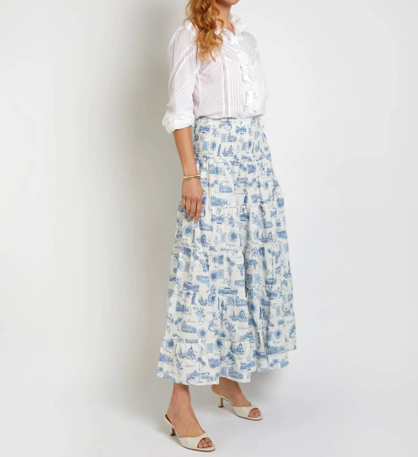 Soleil Skirt In Signature Blue Voyage Print