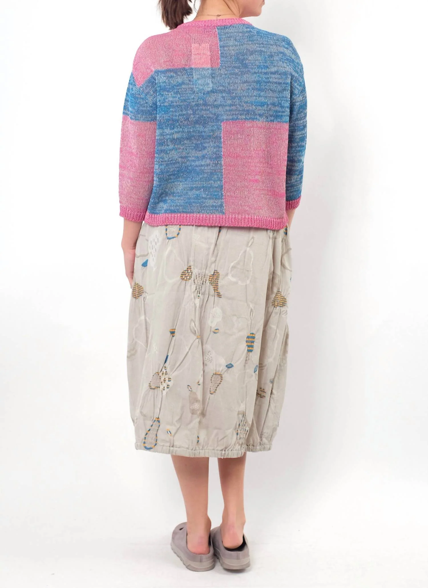 Knit Midi Skirt In Beige