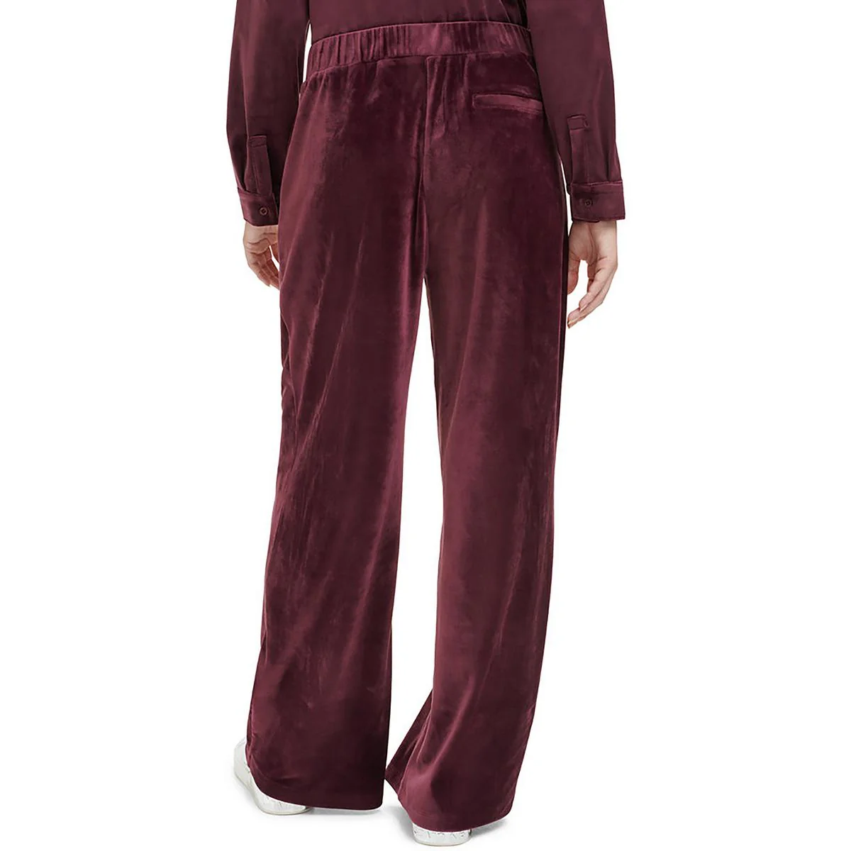 Plus Womens Velvet High Rise Wide Leg Pants