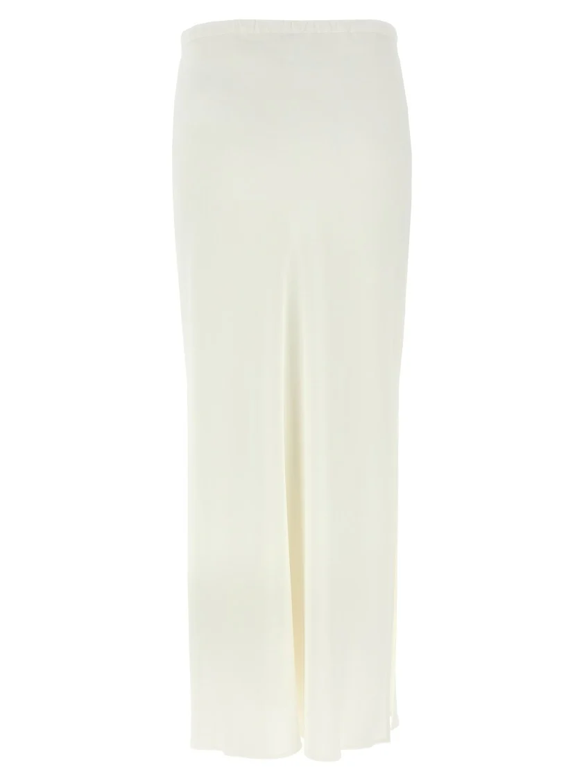 Silk Blend Midi Skirt With Adjustable Waist