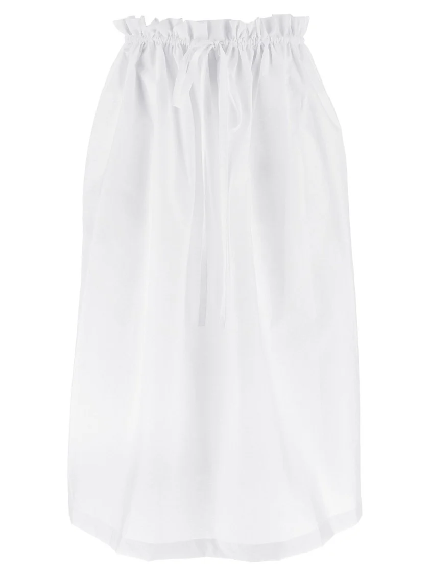 Bag Style Midi Skirt With Drawstring Waist