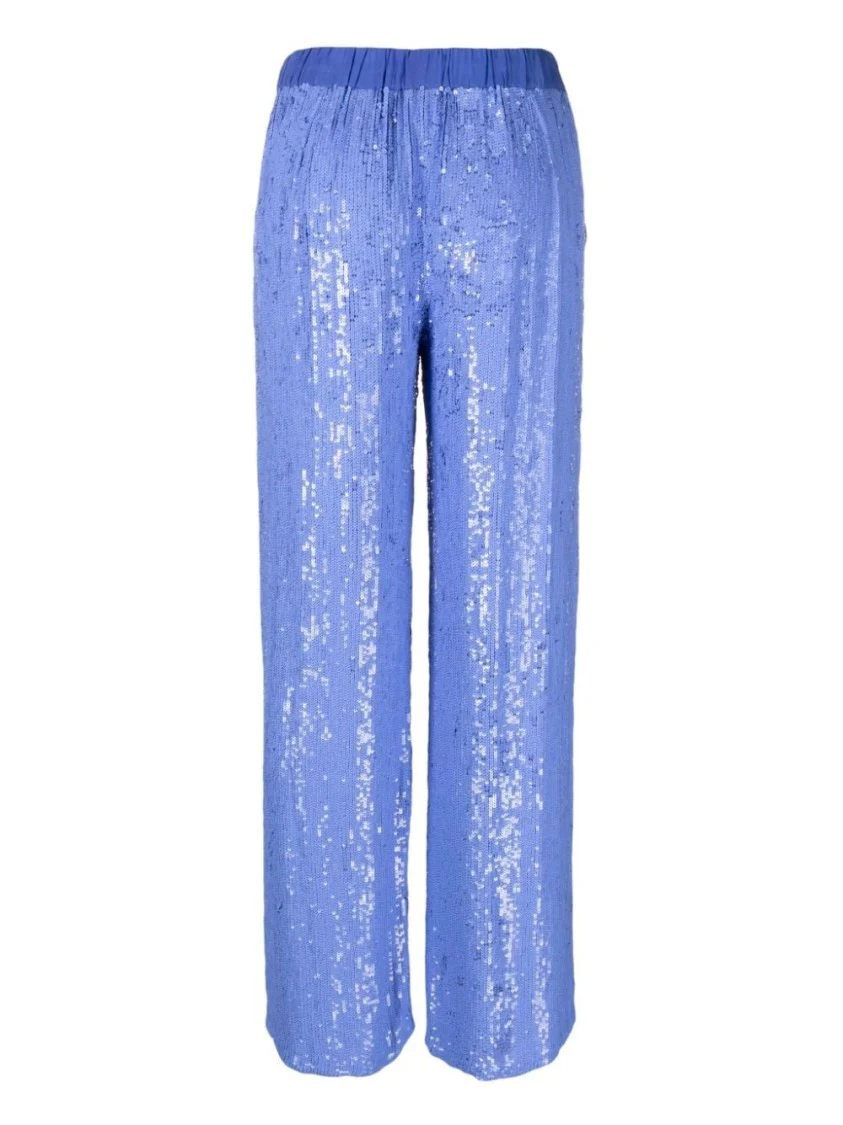 Wide-Leg Trousers With Shimmering Sequin Detailing