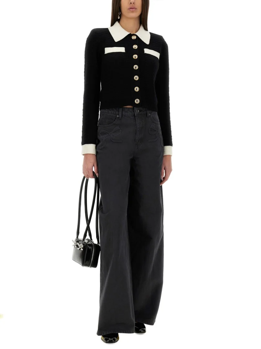 Jeans With Bow Motif