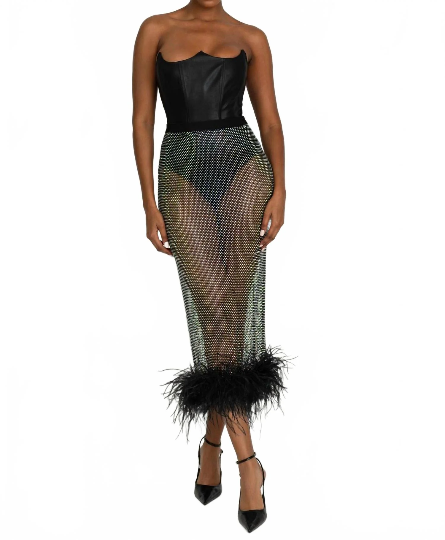 Natasha Satin Skirt In Black