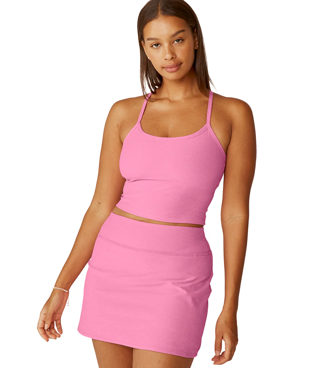 Beyond Yoga Spacedye Slim Racerback Cropped Tank Pink Bloom Heather
