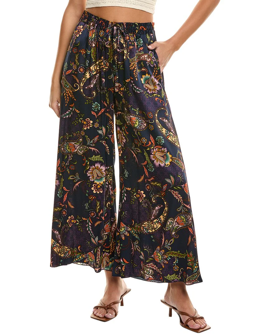 Johnny Was Axelle Silk-Blend Pant