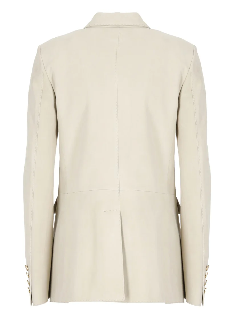 Beige Suede Leather Jacket