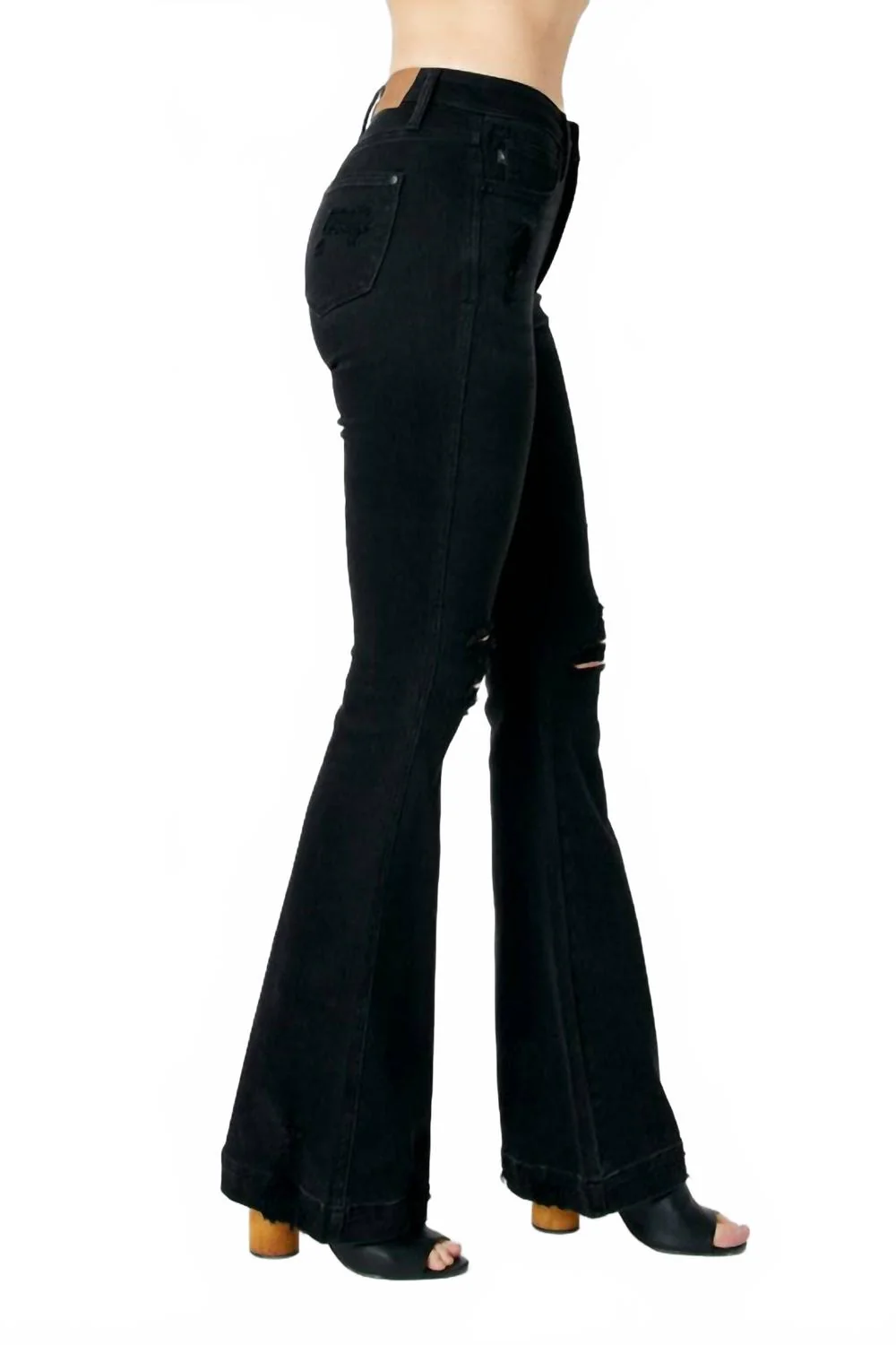 Tummy Control Trouser Flare In Black
