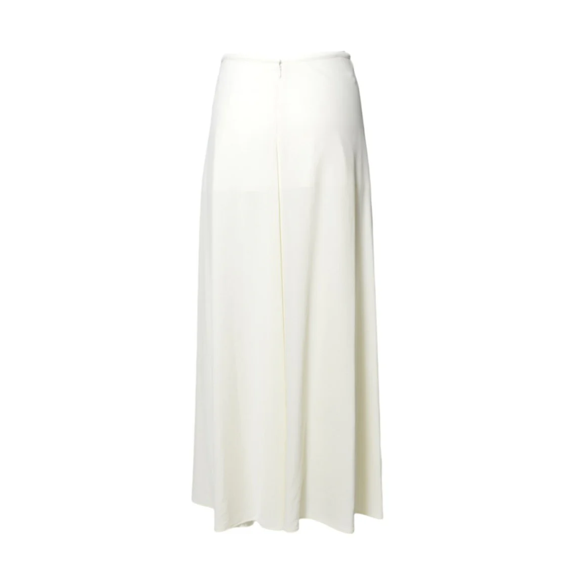 Midi Skirt In Fluid Viscose Crepe Chalk White