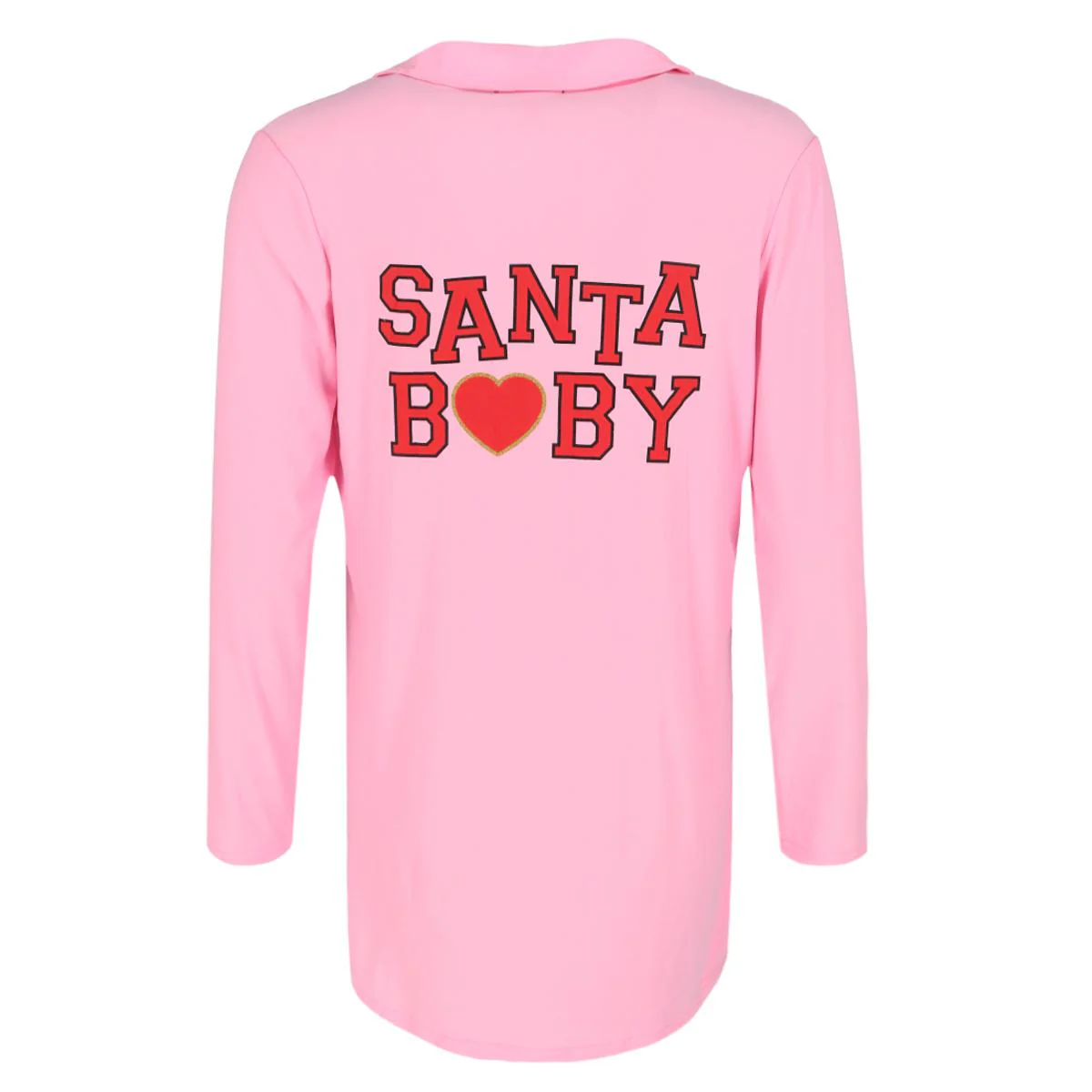 Women's Santa Baby Pink Long Sleeve Night Shirt