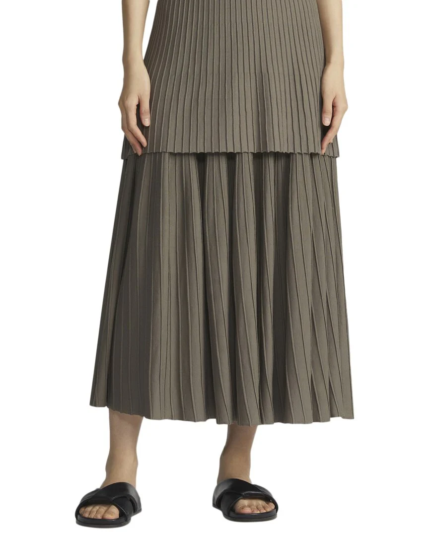 Lafayette 148 New York Ottoman Stitch Drop Yoke Skirt