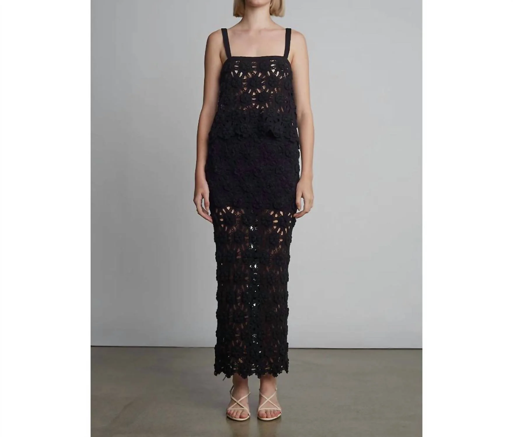 Isa Crochet Skirt In Black