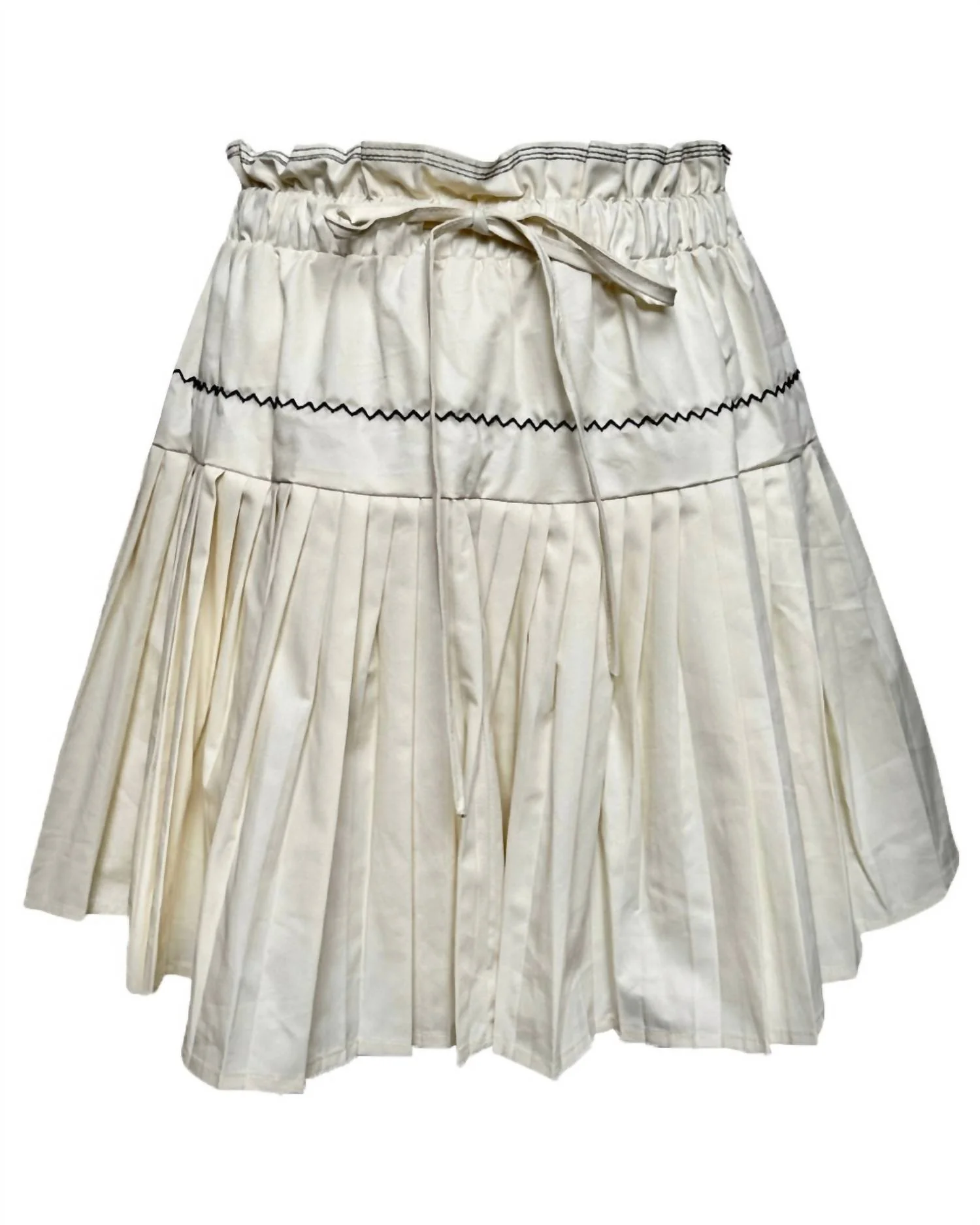 Women's Pleated Mini Skirt In Cream
