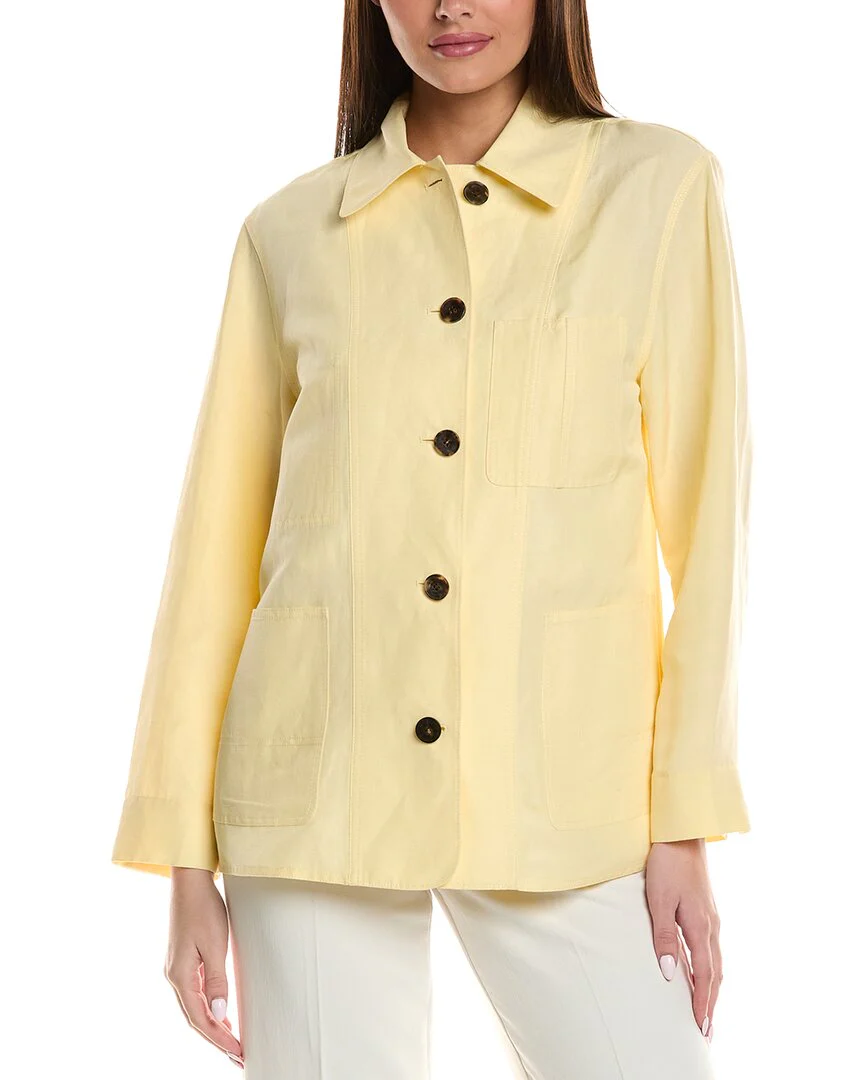Lafayette 148 New York Linen & Silk-Blend Shirt Jacket