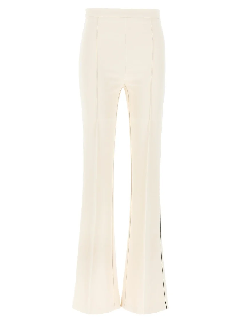Flared Leg Stretch Crêpe Pants