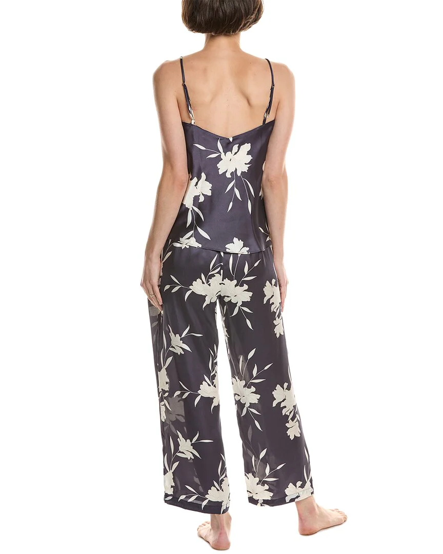 NATORI EDIT 2pc Lily Printed Satin Icon Pajama Set