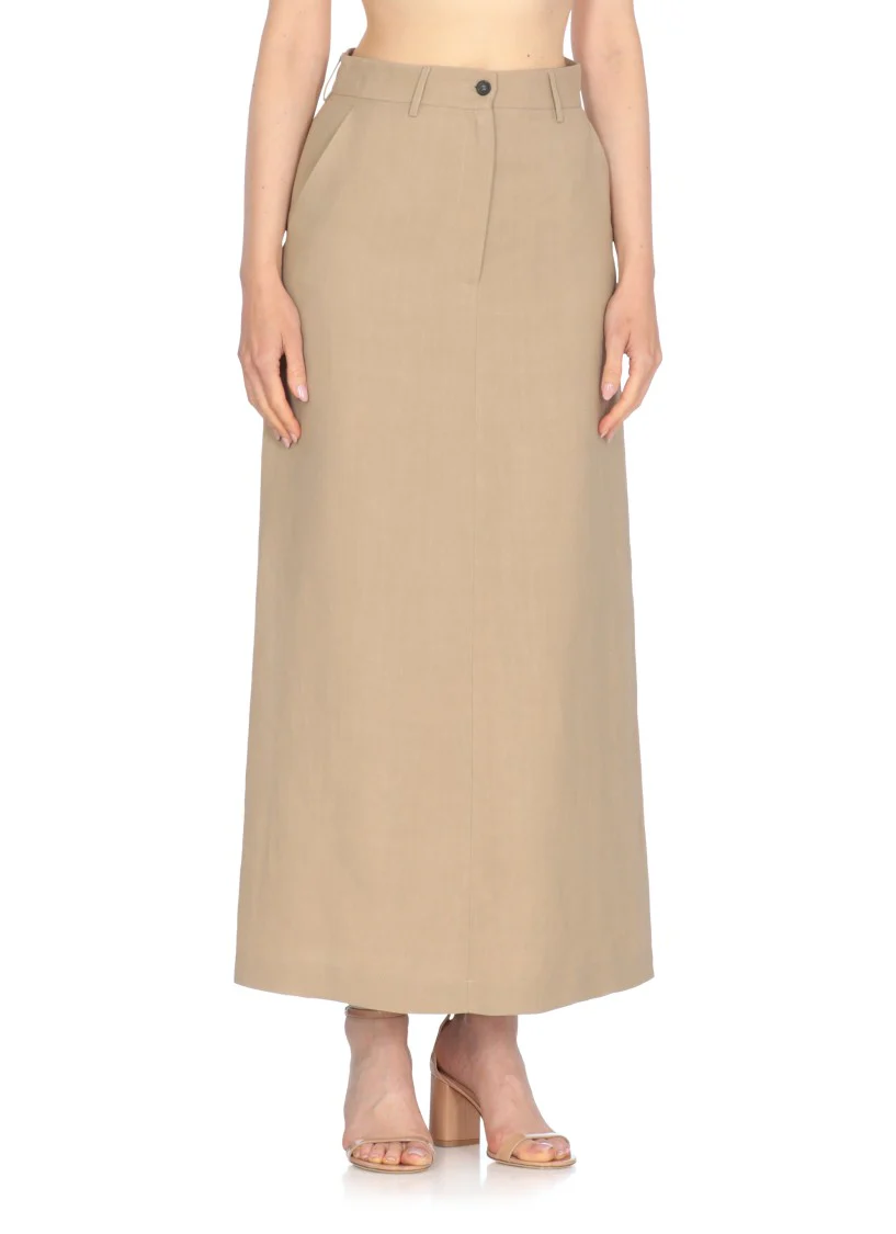 Beige Viscose Skirt