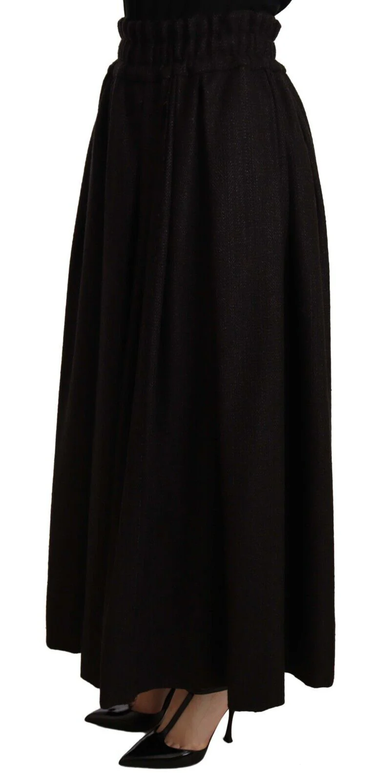 Dolce & Gabbana Elegant High Waist Maxi A-line Wool Women's Skirt