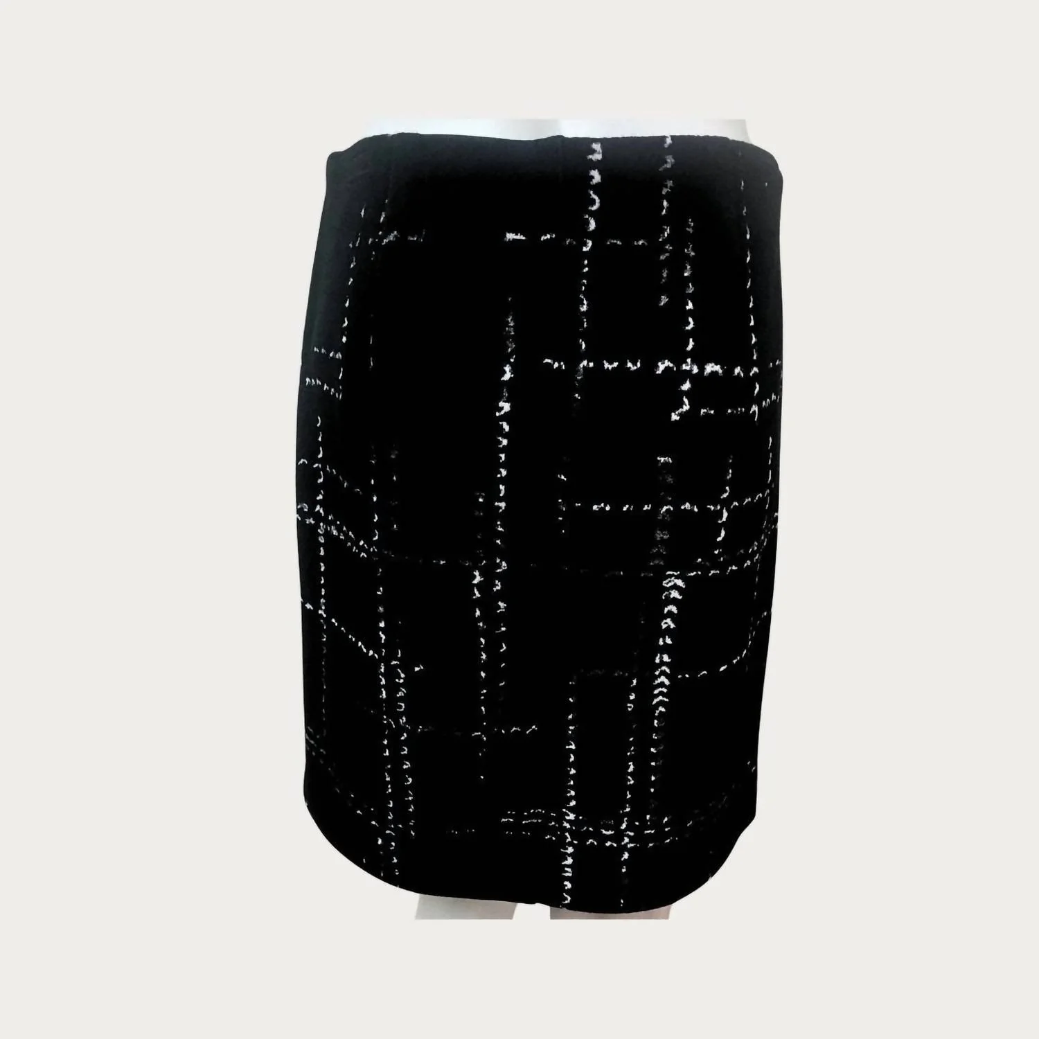 Plaid Skirt In Black And White Plaid