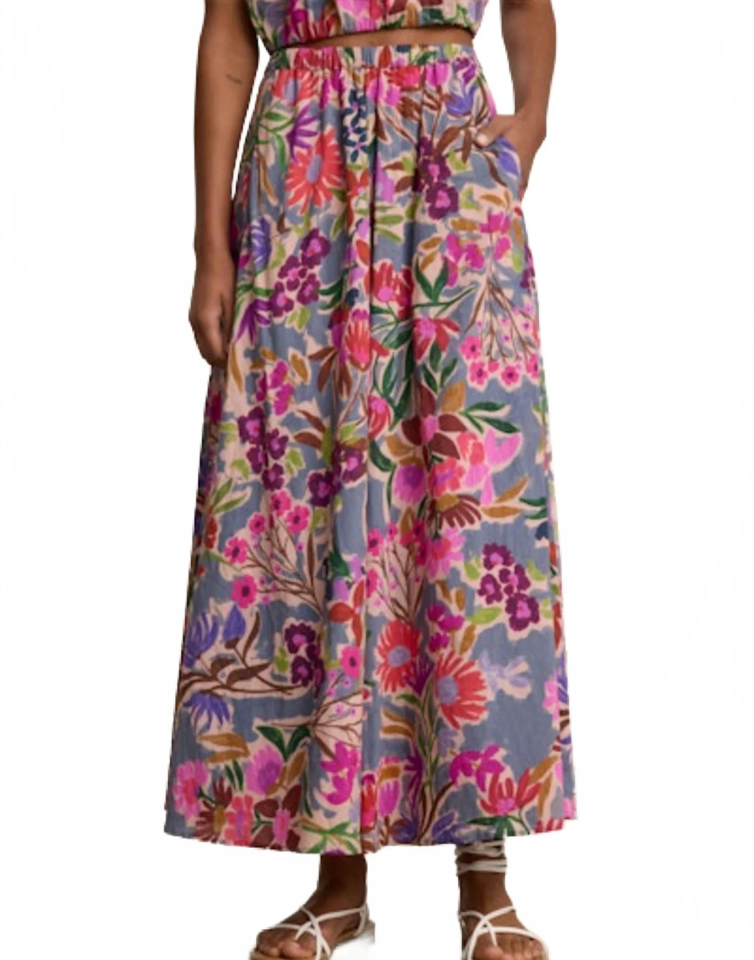 Jess Pull-On Floral Skirt In Tahiti