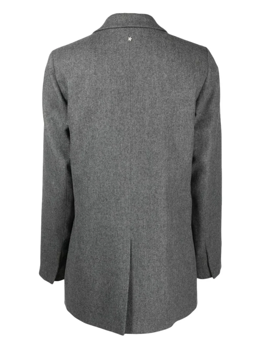 Tailored Grey Blazer With Single Button Closure