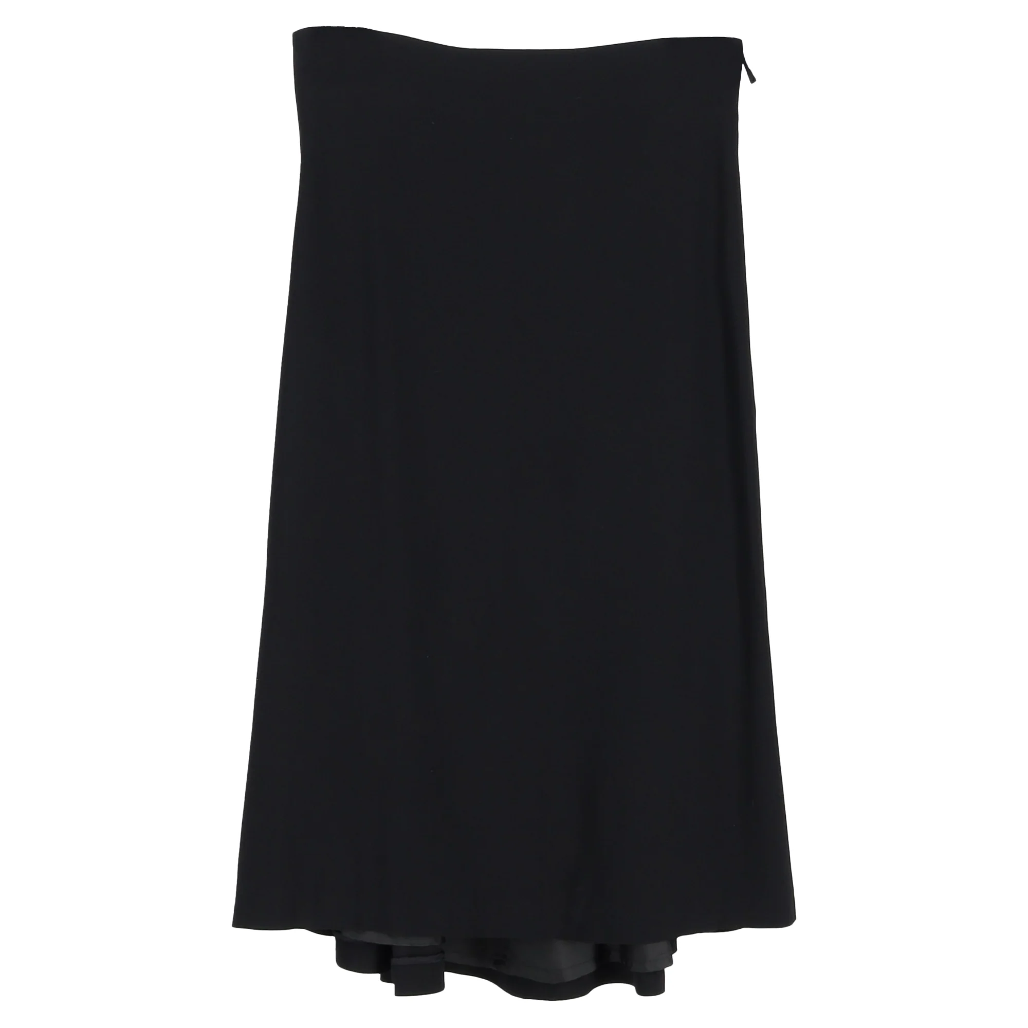 Alexander McQueen Pleated Midi Skirt in Black Polyester