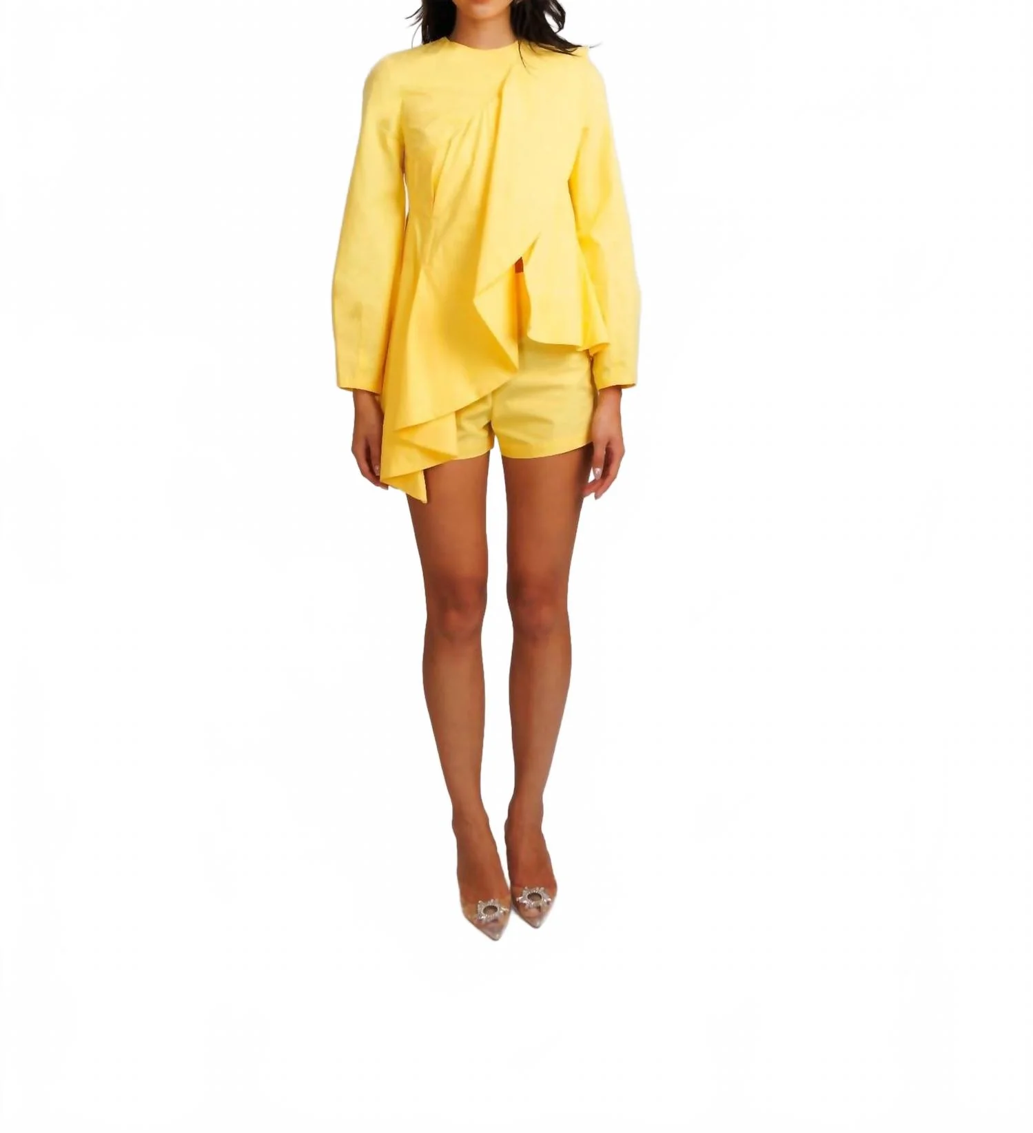 Tamron Top & Mini Shorts Set In Yellow