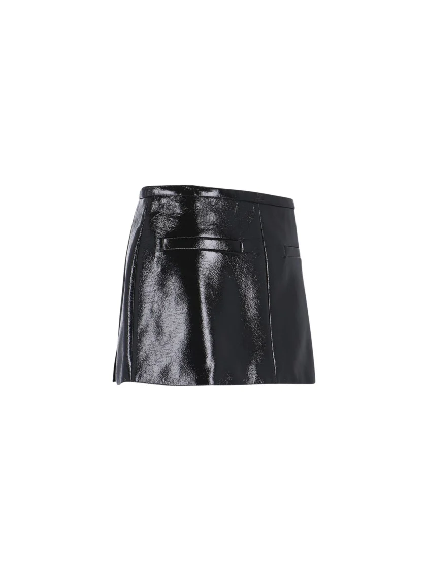 Black Vinyl Mini Skirt
