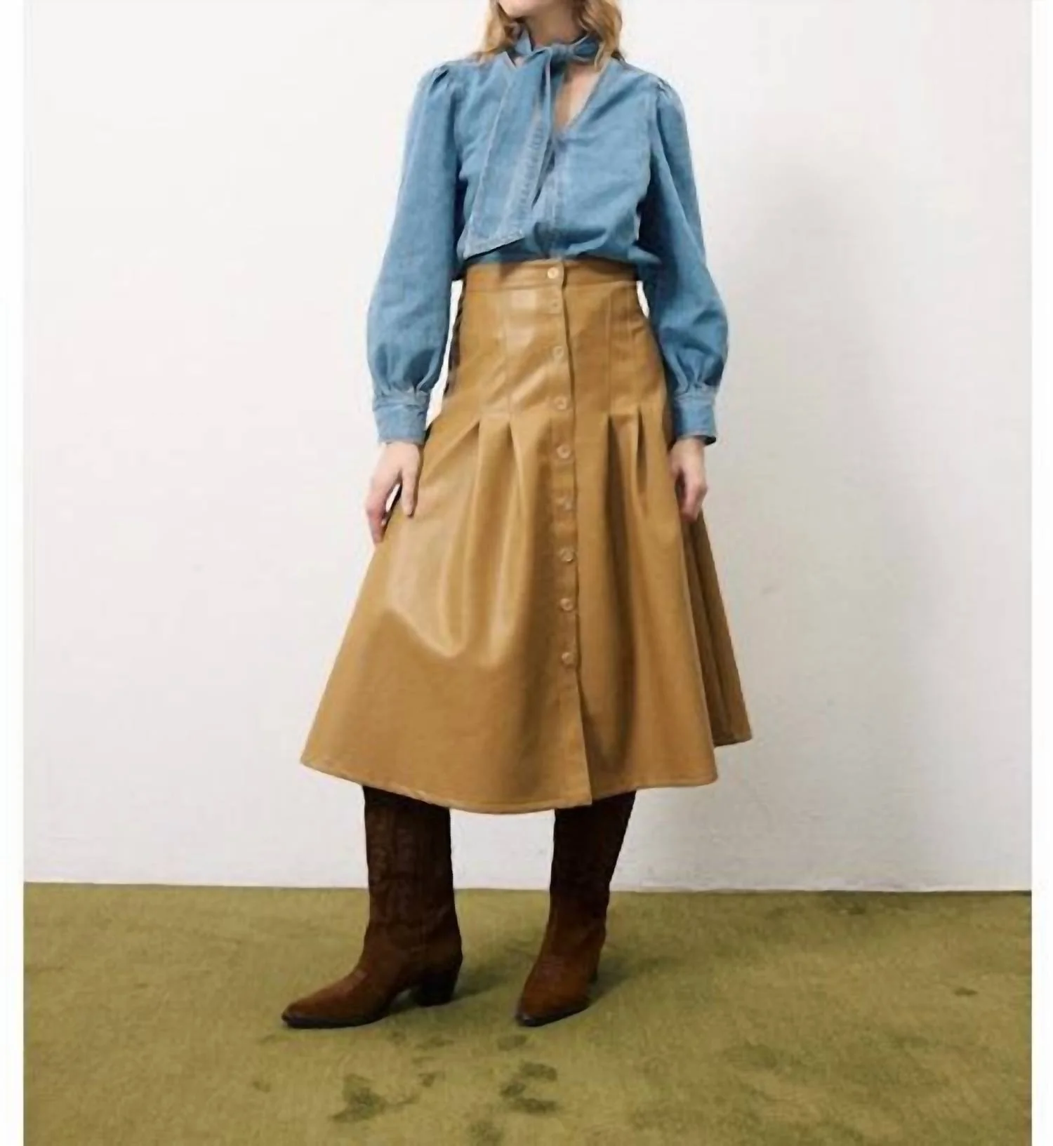 Edana Midi Skirt In Camel