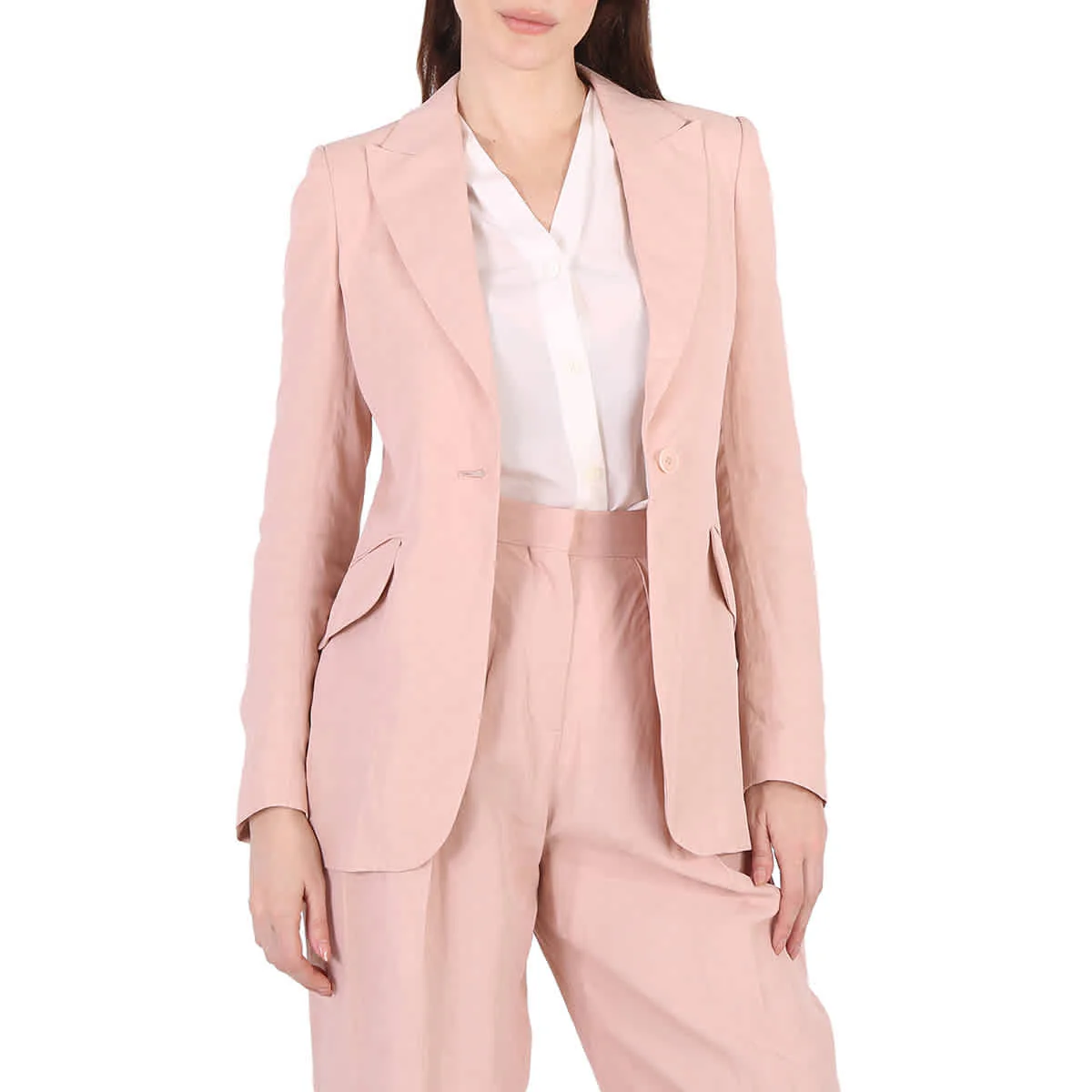 Stella Mccartney Rose Fluid Linen Single-Breasted Blazer