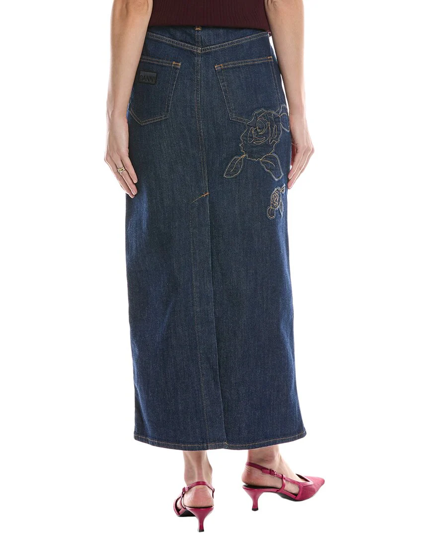 GANNI Denim Maxi Skirt
