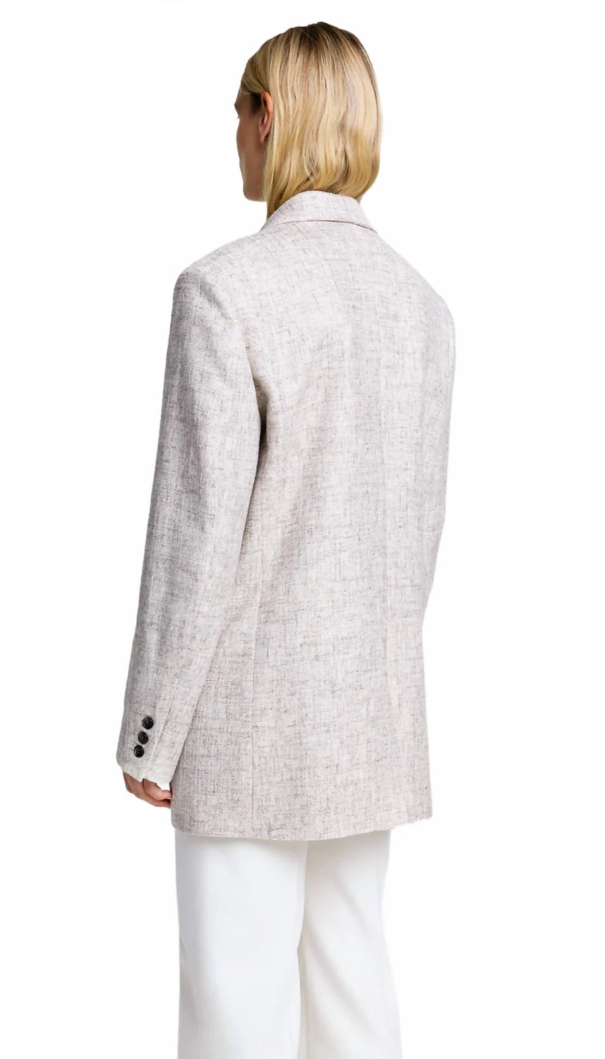 Db Peaked Lapel Blazer In Linen Tweed