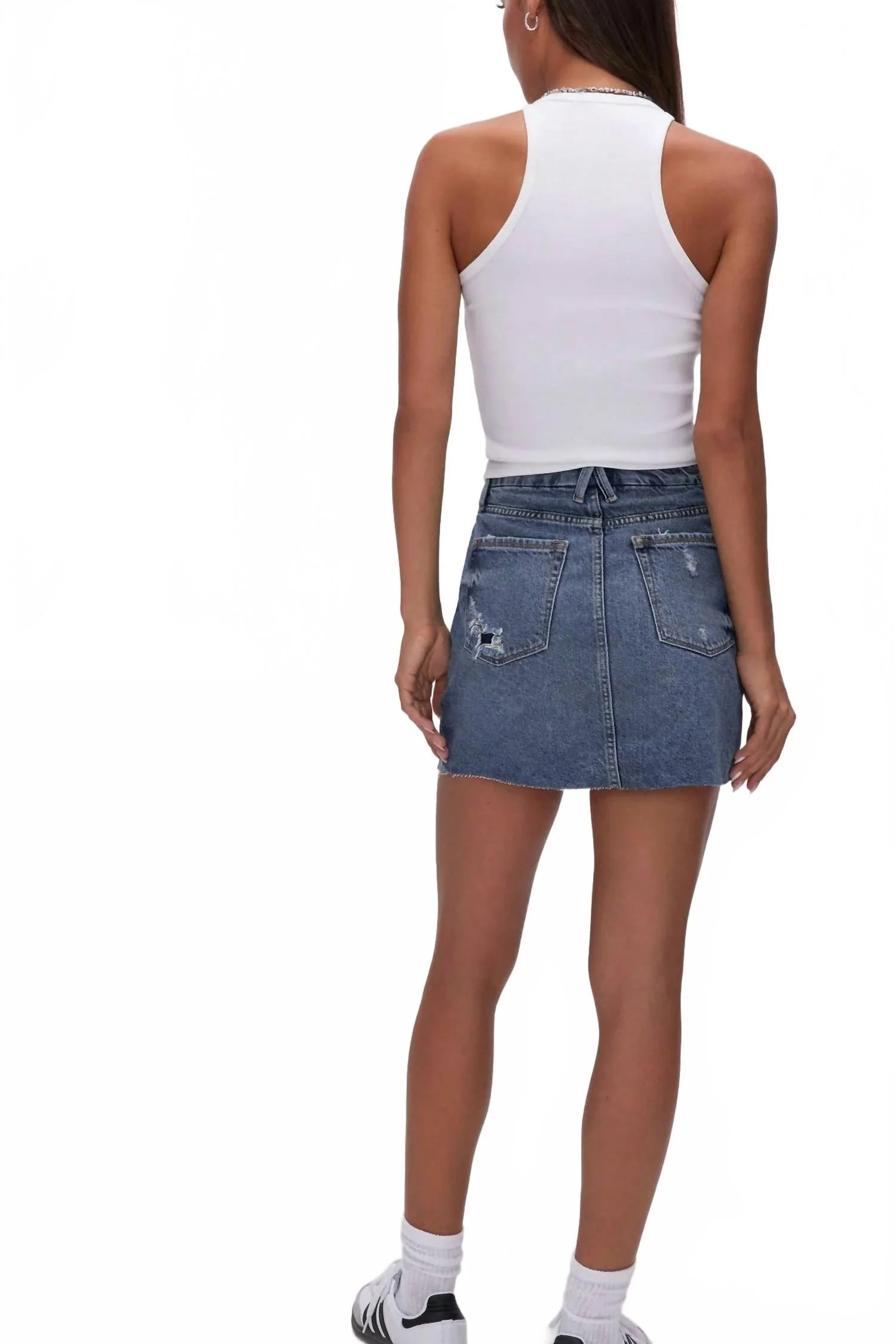Cut Out Mini Skirt In Indigo