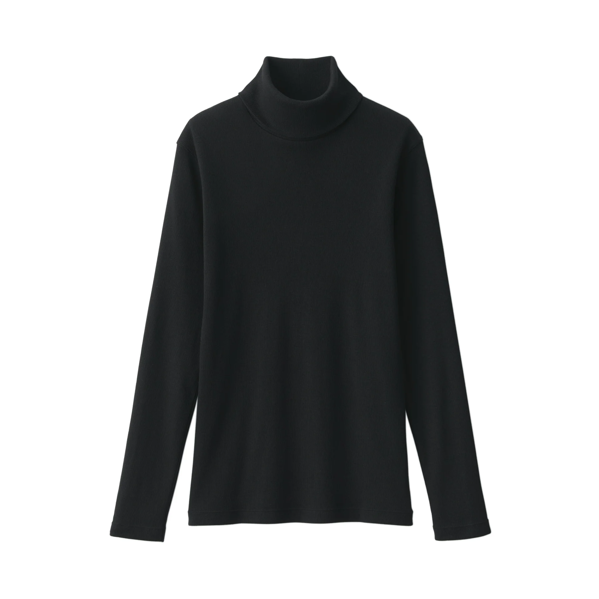 Women's Soy Fiber Blend Ribbed Turtleneck Long Sleeve T-Shirt