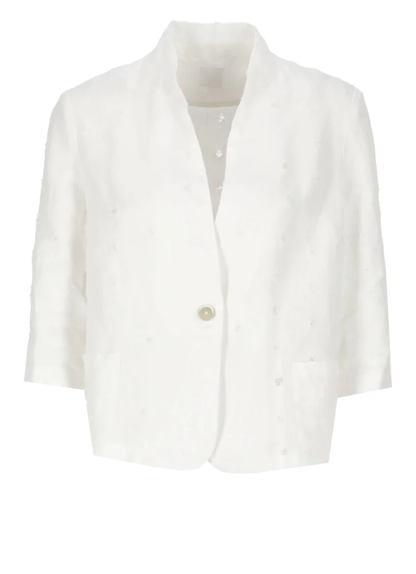 White Linen Blazer