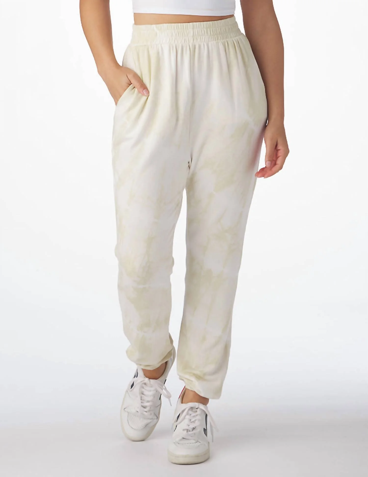 Powder Stripe Jogger In Oatmilk