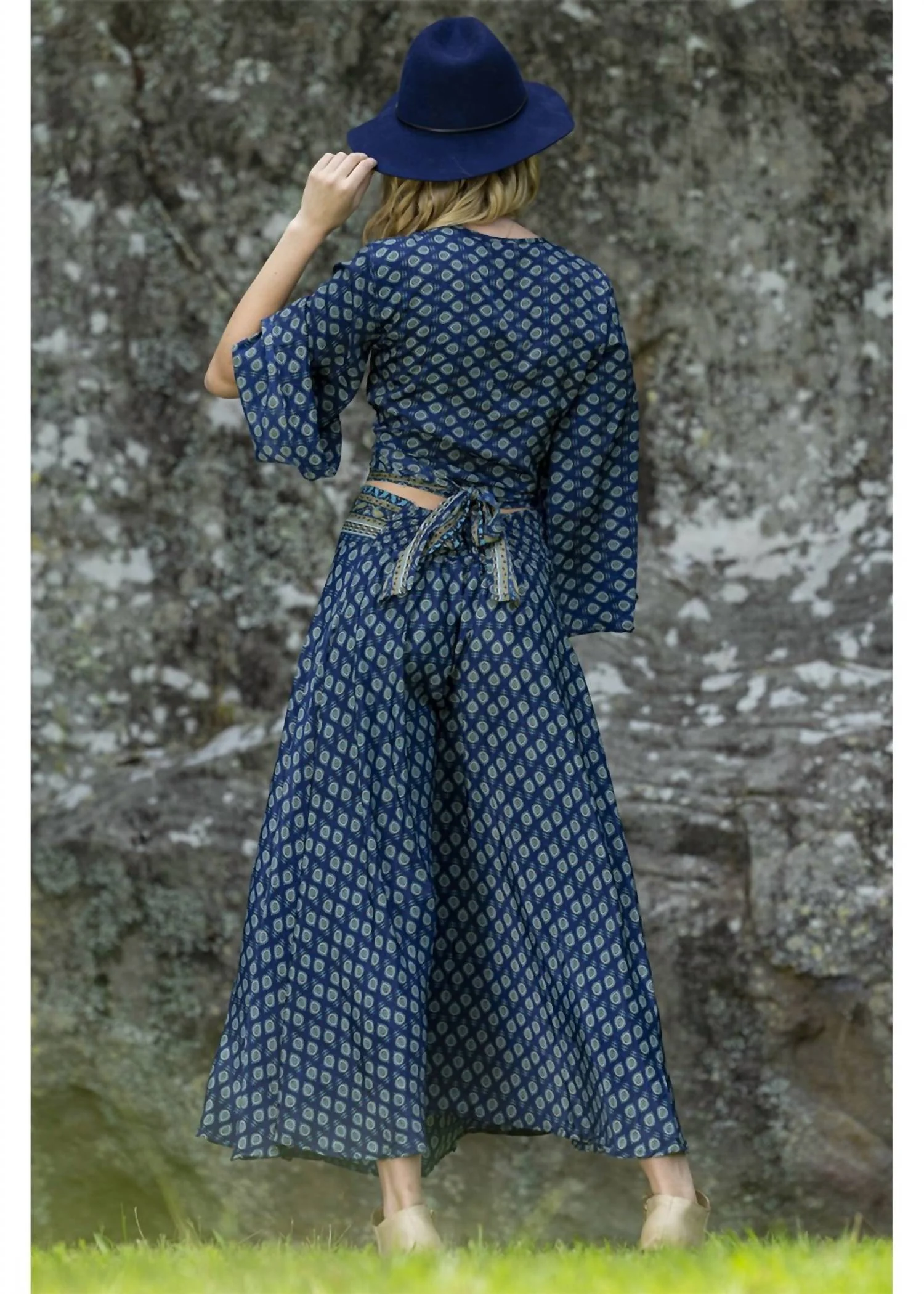 Ripple A-Line Skirt In Teal