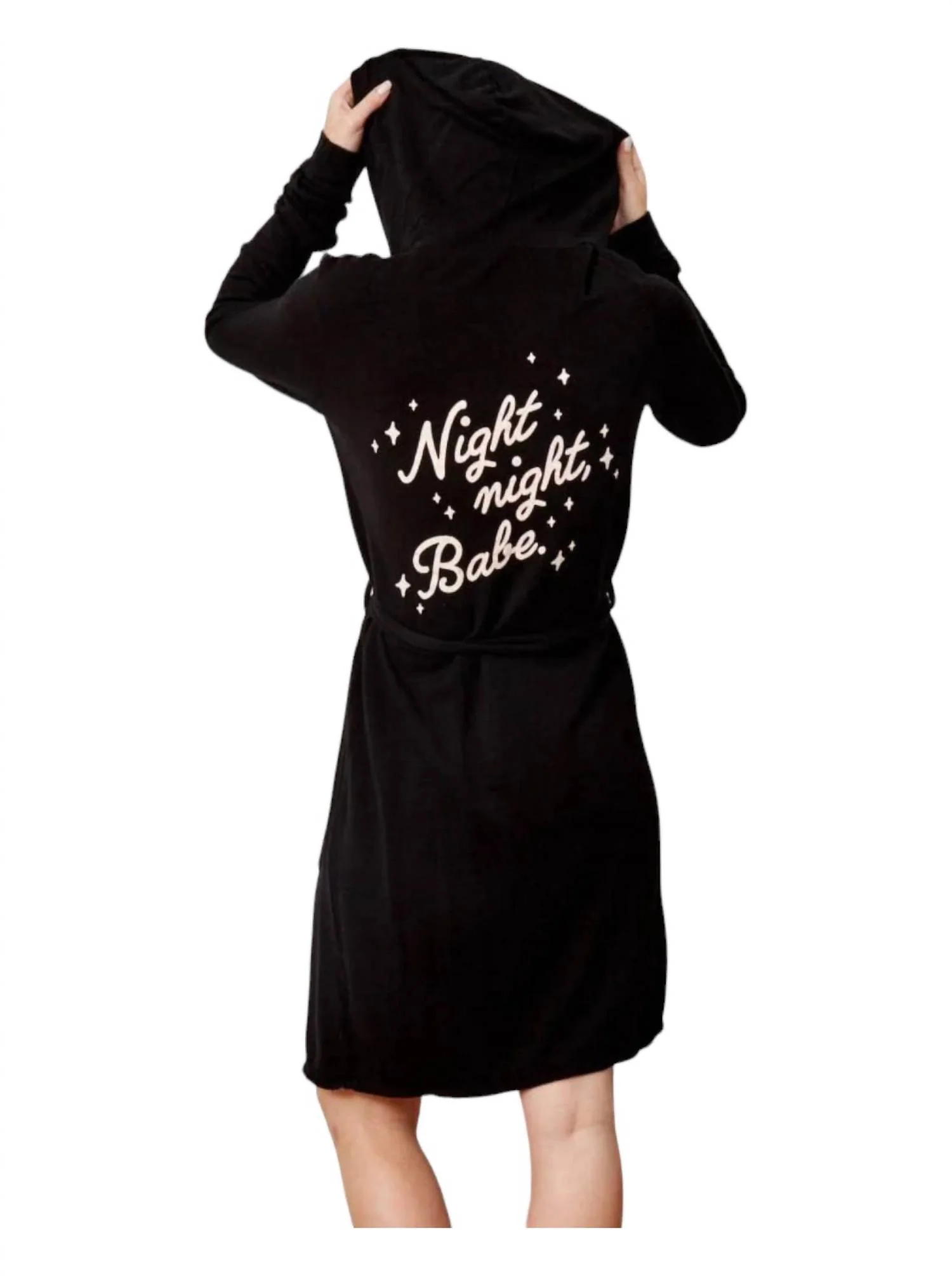 Night Night Babe Robe In Black