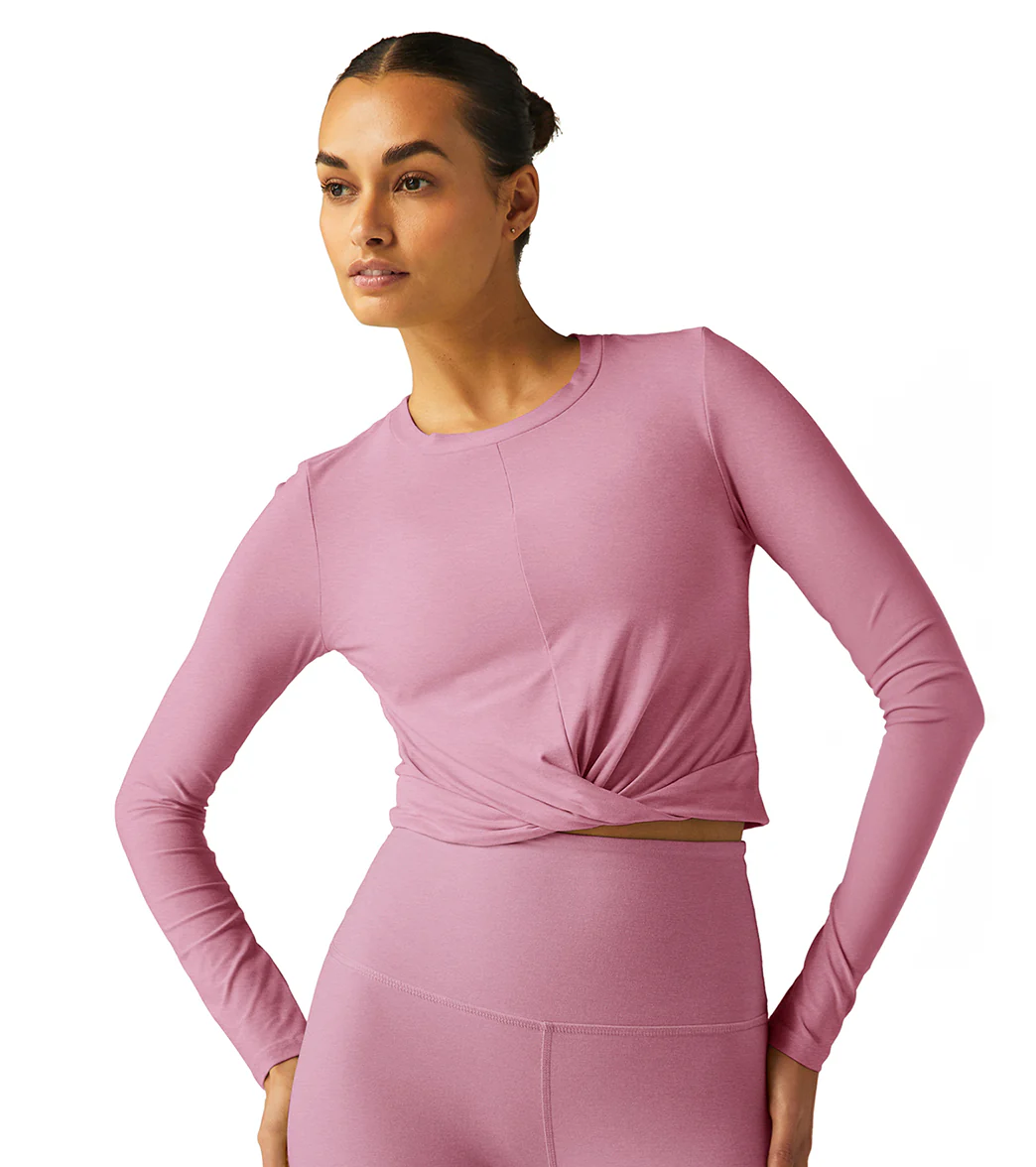Beyond Yoga Featherweight Center Stage Cropped Long Sleeve