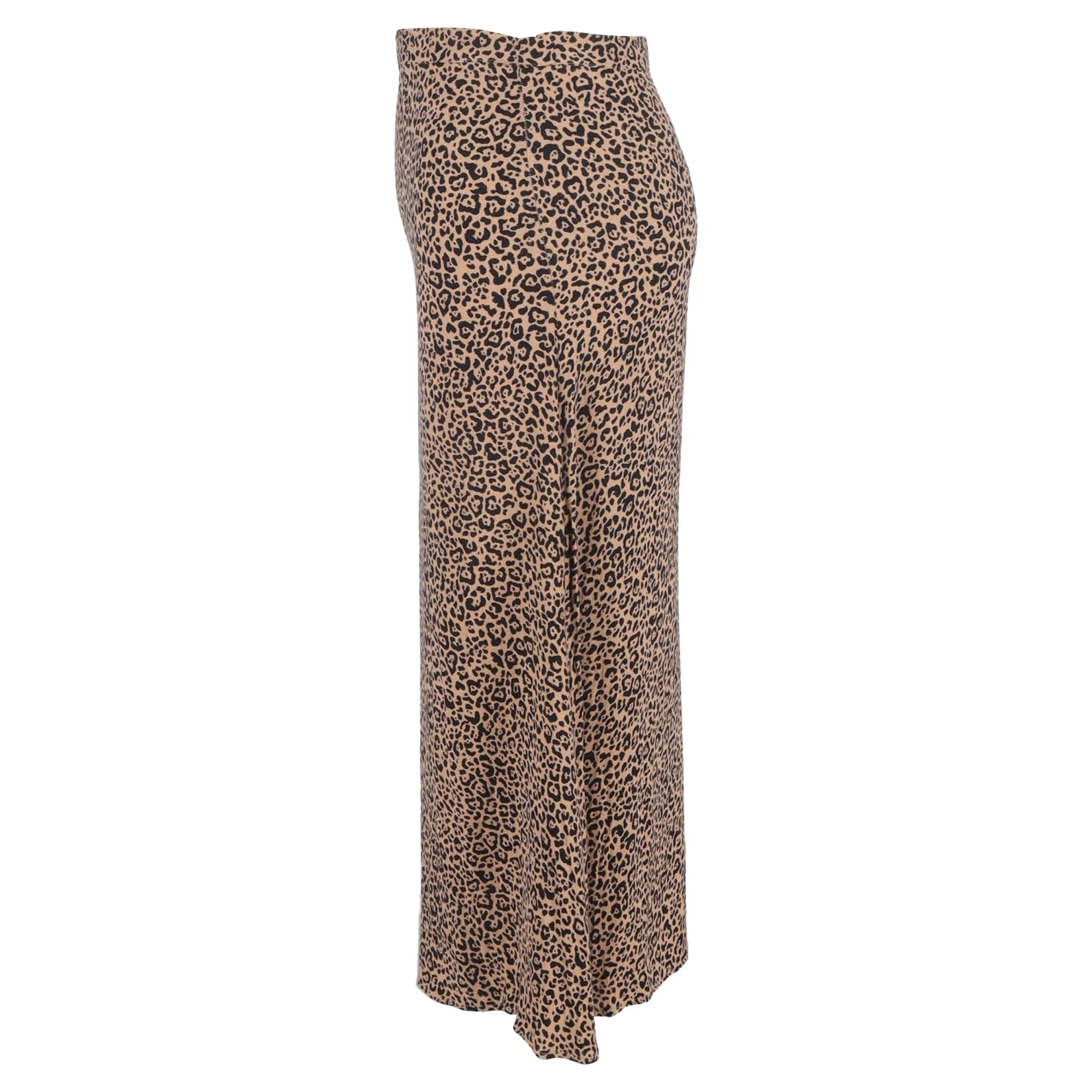 Reformation Leopard Print Midi Skirt in Brown Viscose