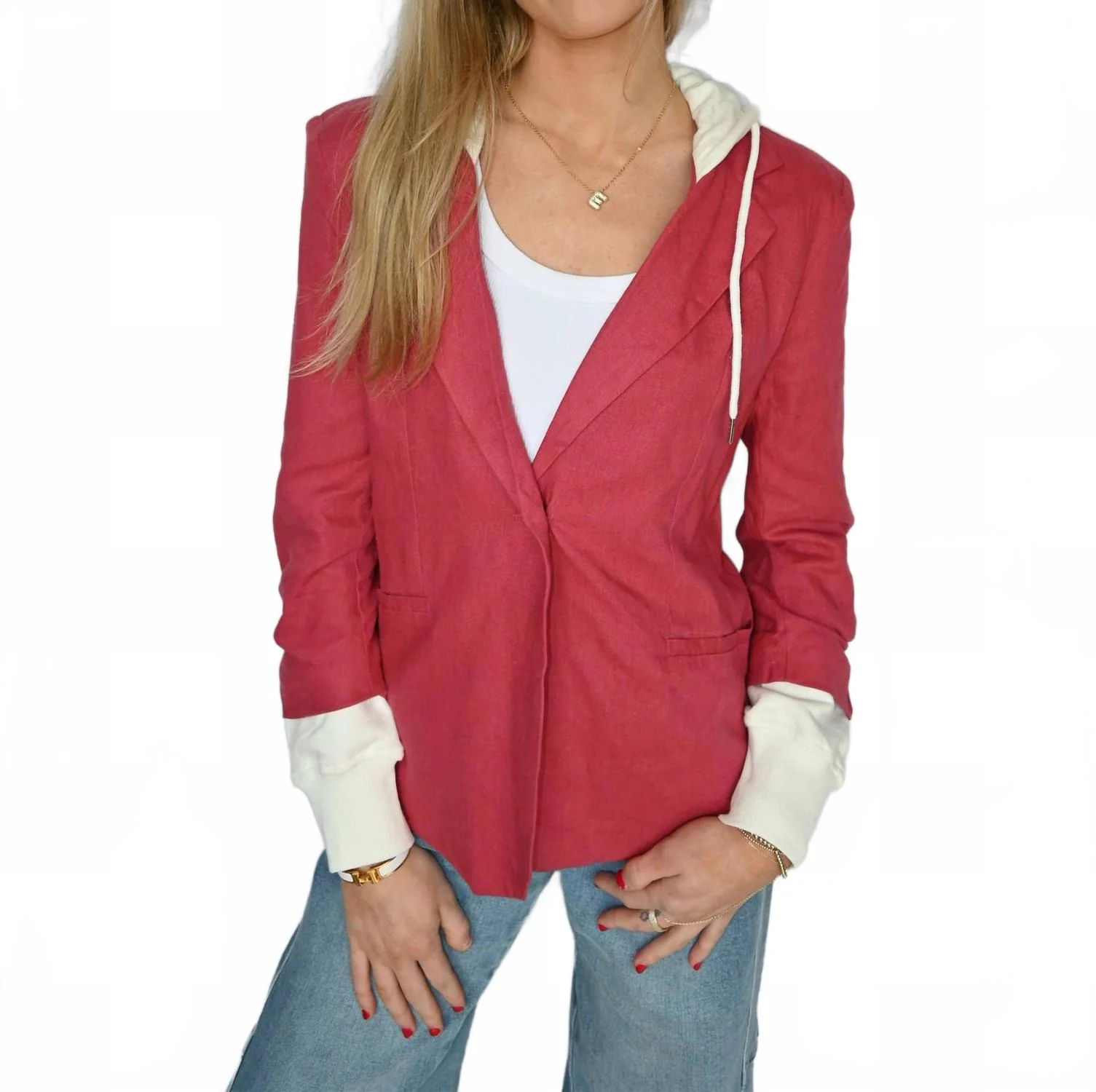 Momentum Linen Blazer In Brick