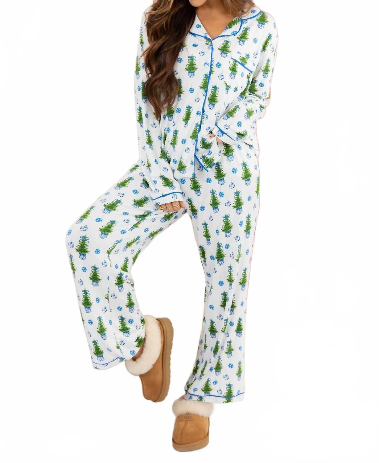 Fancy & Festive Pajama Set In Multi