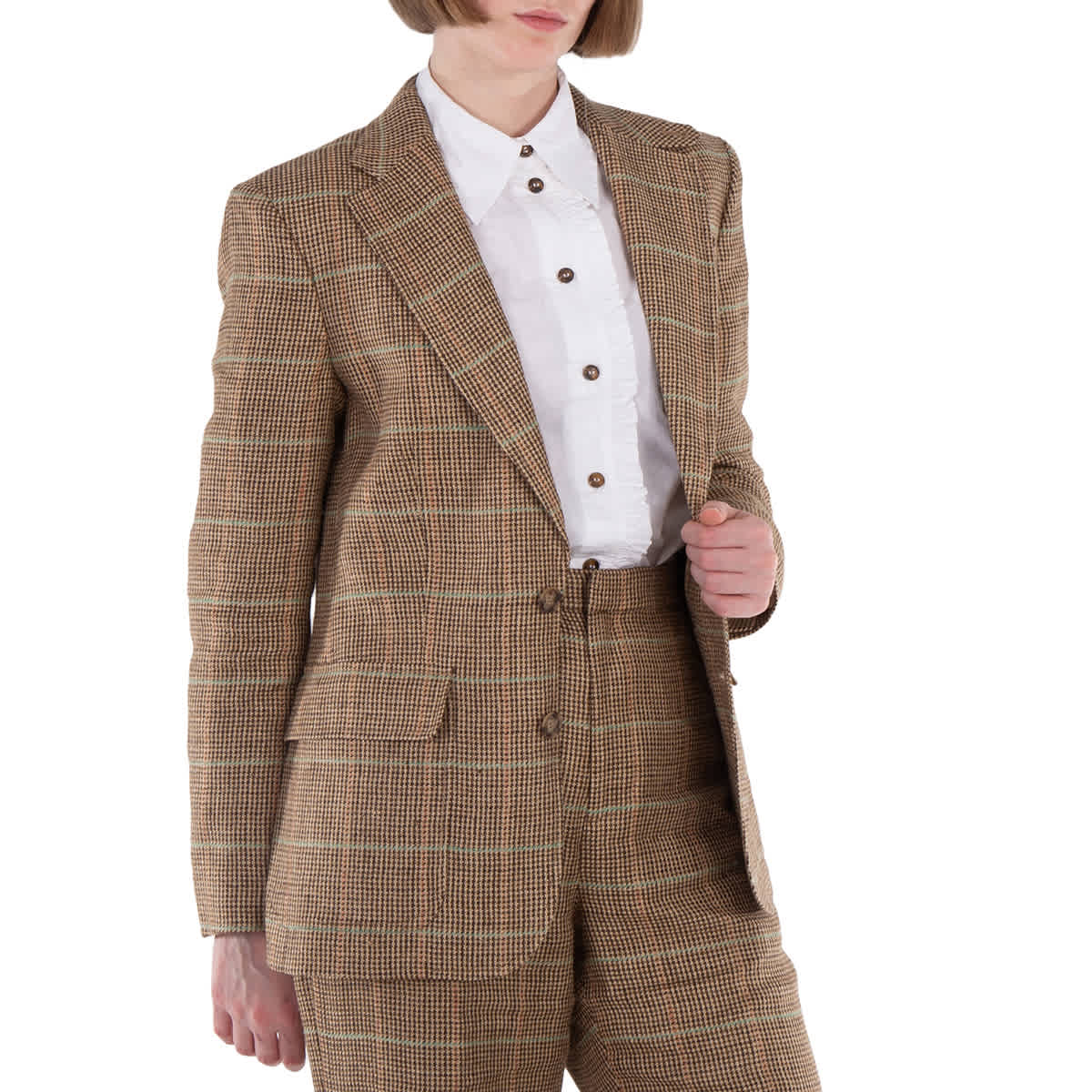 Polo Ralph Lauren Hertiage Plaid Linen-Silk Blazer